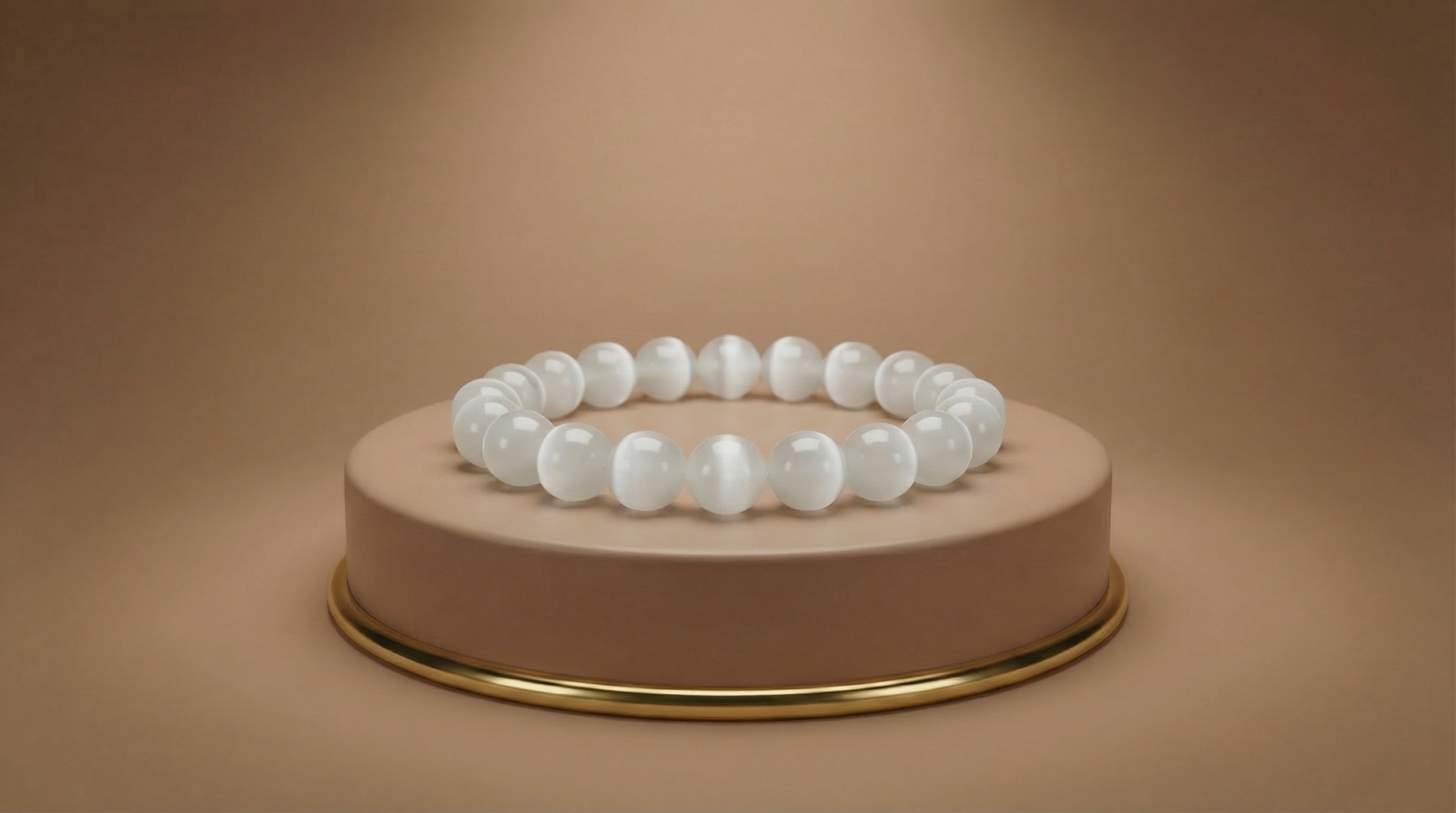 <span style="color: #353535;">Moonstone CatEye</span><br/>Enhances intuition, brings clarity, and balances emotions; crafted from genuine natural Moonstone CatEye