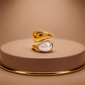 <span style="color: #353535;">Water Drop Pearl Fine Ring</span><br/> Adjustable Water Drop Pearl ring promoting elegance, grace, timeless beauty, and style.